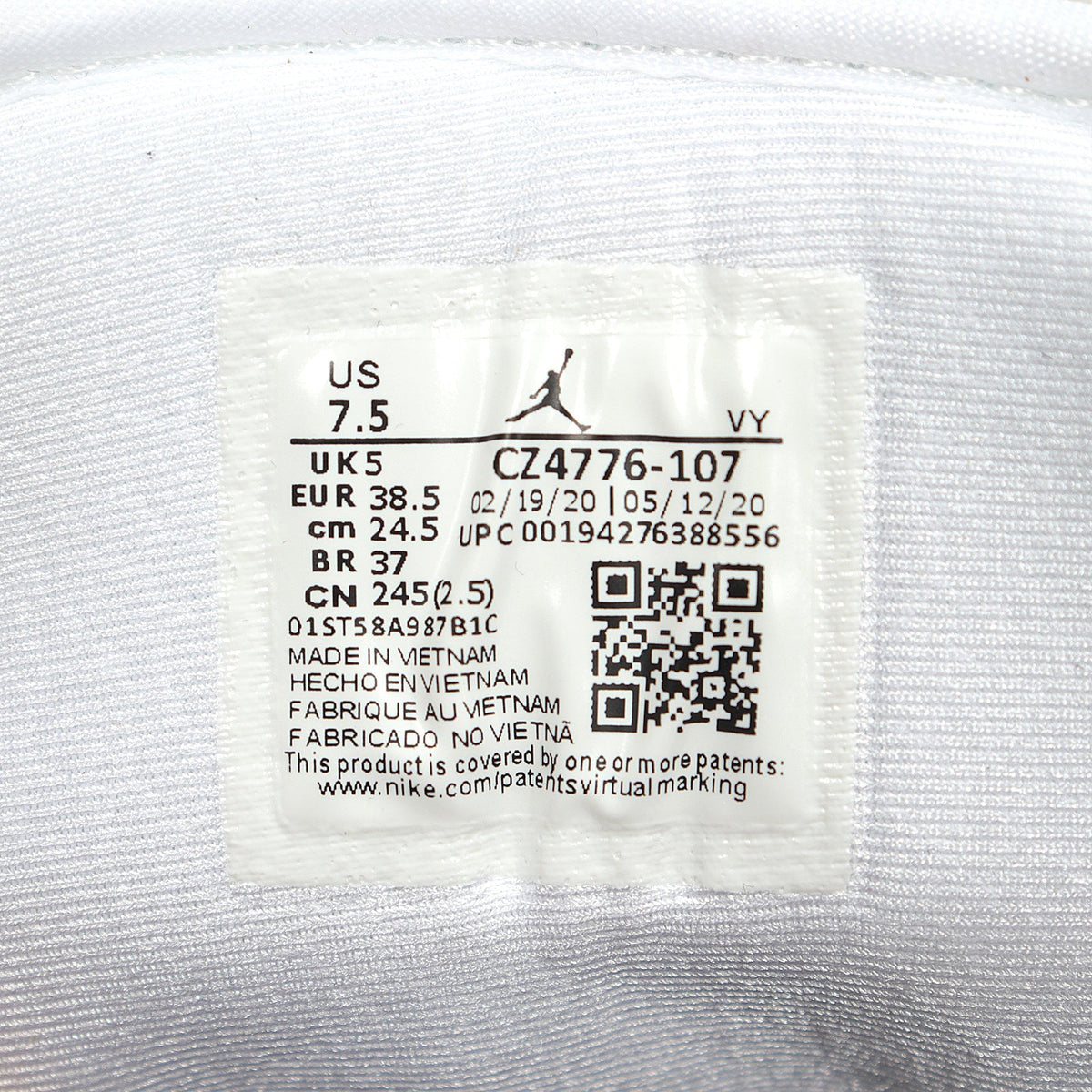 Nike Air Jordan 1 Low Lakers Sneakers, White and Gold CZ4776-107
