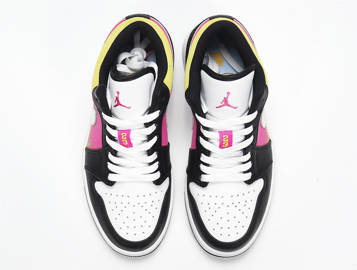 Jordan 1 Low Yellow Pink Black Sneakers CW5564-001