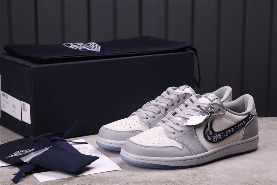 Jordan Dior x Air Jordan 1 Low Grey White Black CN8608-002