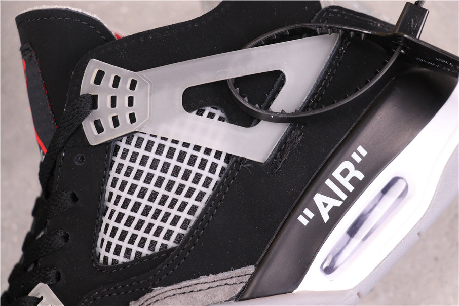 Air Jordan 4 Black Grey Red Sneakers AQ9129-412