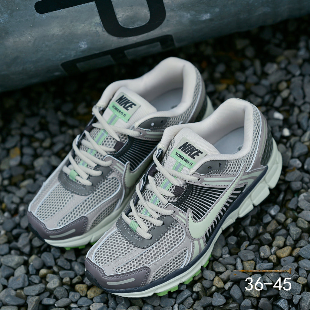 Nike Air Zoom Vomero 5 Sneakers in Gray and Volt Green