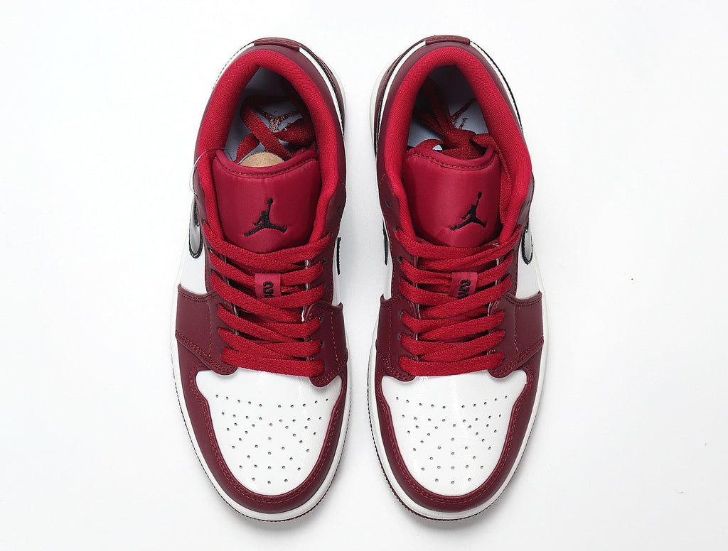 Air Jordan 1 Low Red and White Sneakers 553558-604