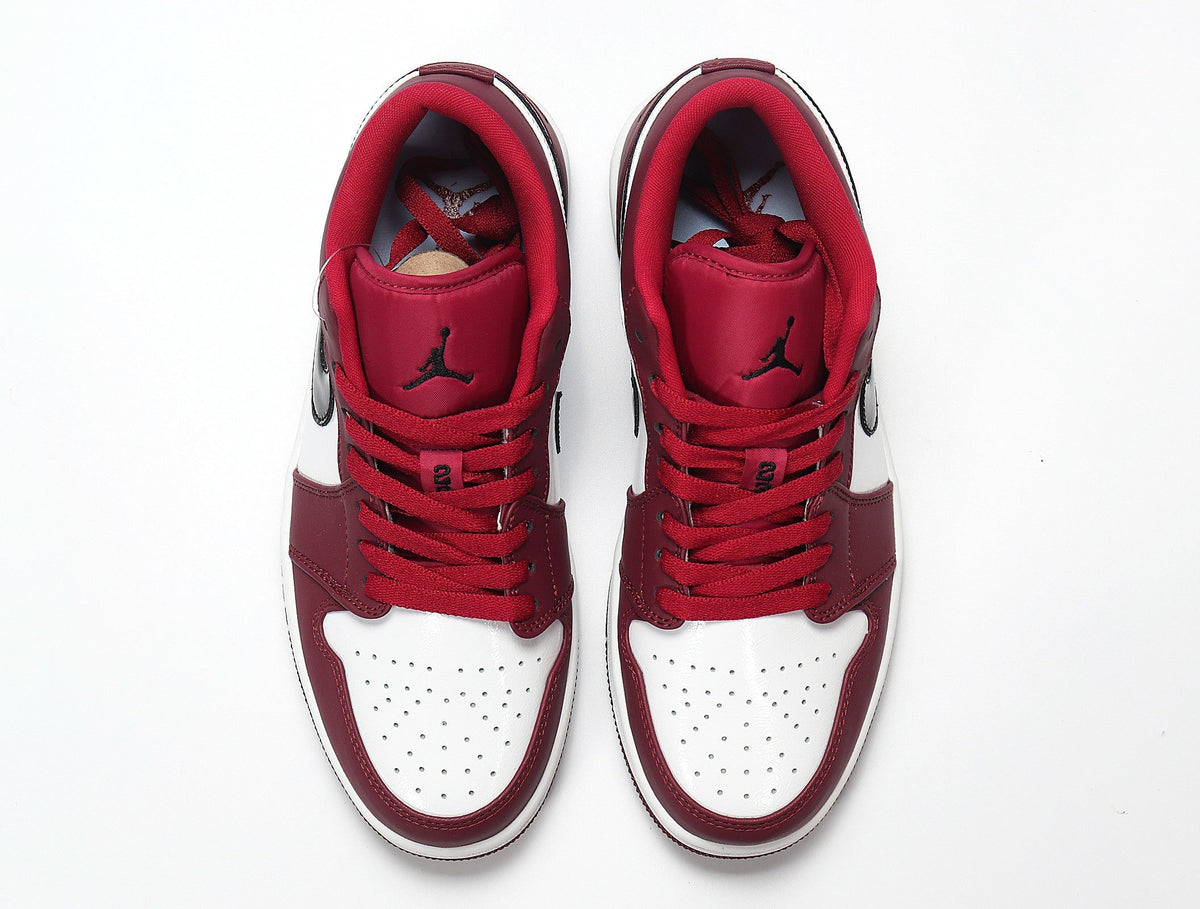 Air Jordan 1 Low Red and White Sneakers 553558-604