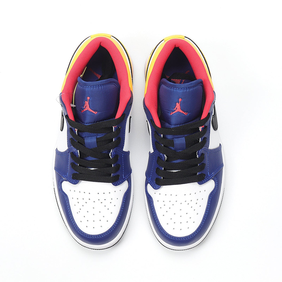 Jordan 1 Low Sneakers in Blue, White and Yellow 553558-123