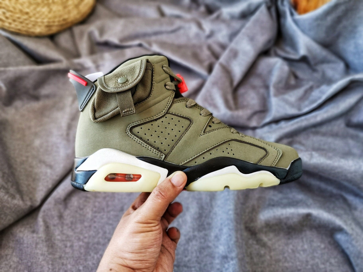 Jordan 6 TS 3M Olive High-Top Sneakers
