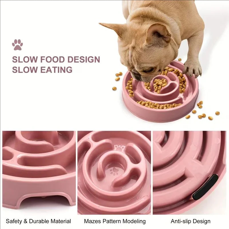 MazeMunch Non-Slip Slow Feeder Dog Bowl - Anti-Bloat Design for Healthy Eating