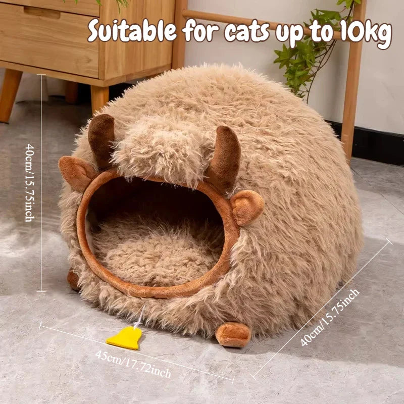 Yak Cozy Haven – Charming Semi-Enclosed Bed for Cats and Dogs