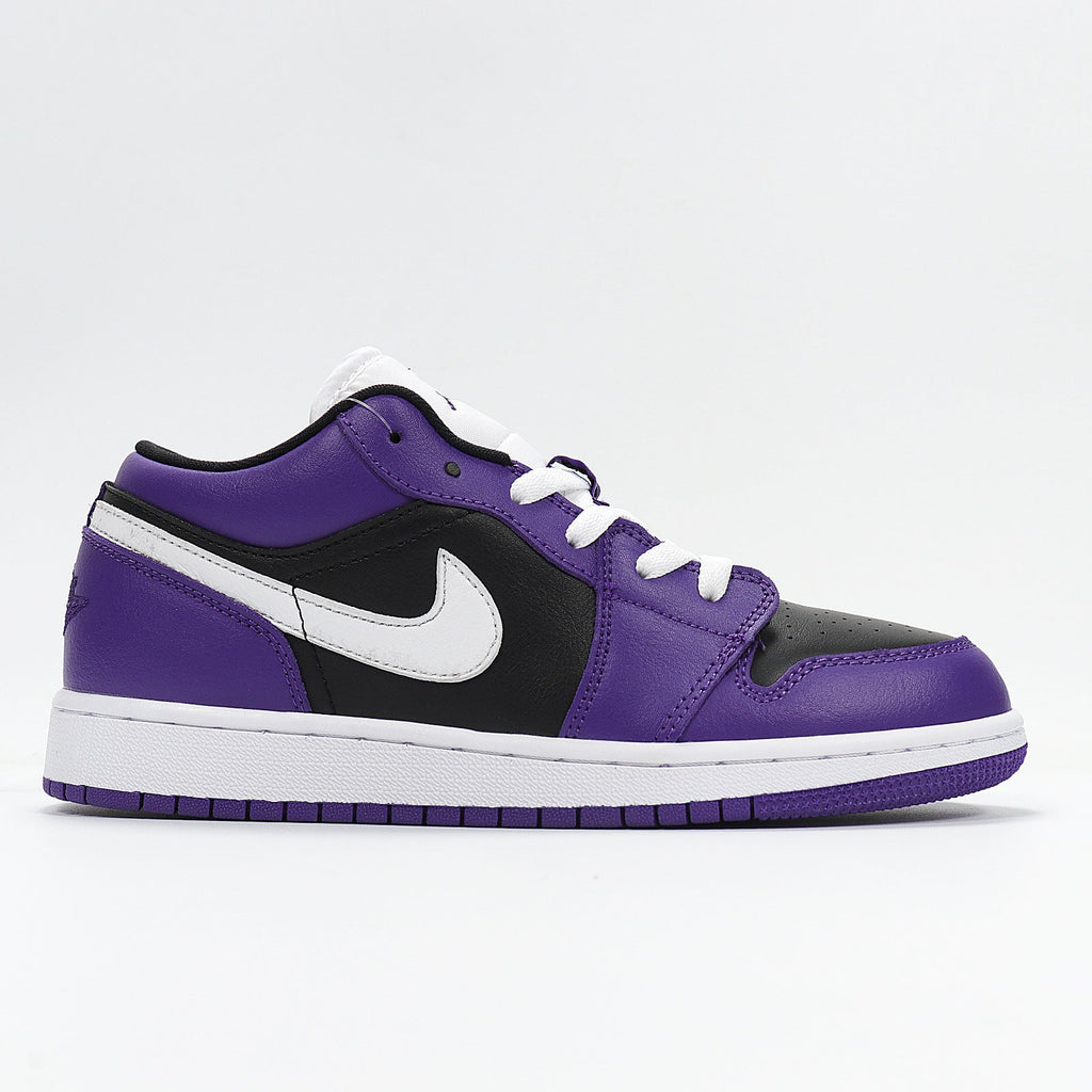 Jordan 1 Low Black Purple White Sneakers 553560-501