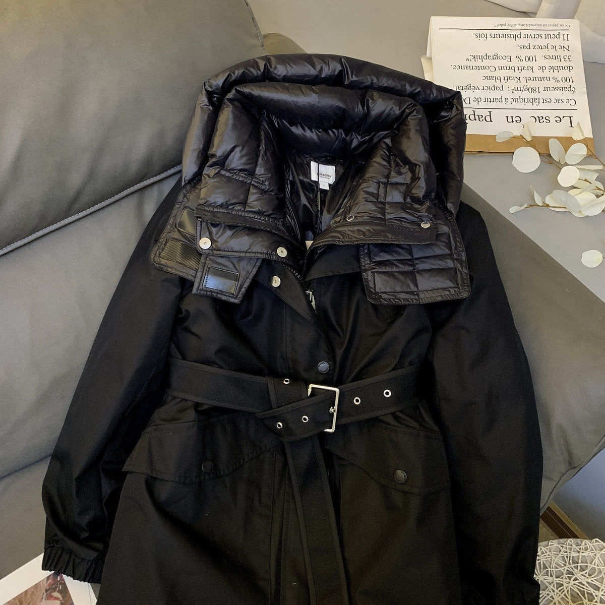 Burberry Hooded Detachable Two-Piece Long Down Jacket