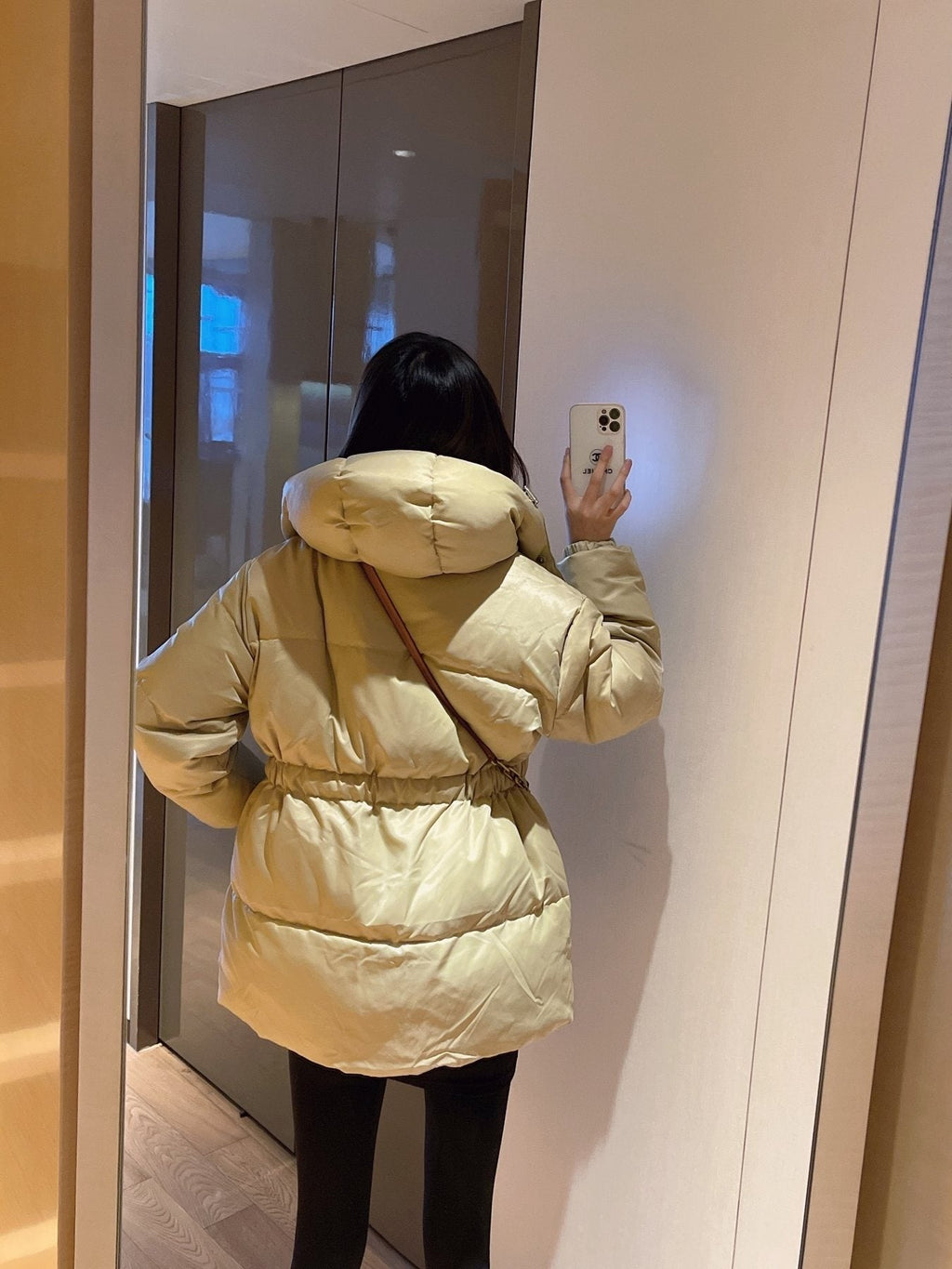 Prada Hooded Gathered-Waist Puffer Jacket