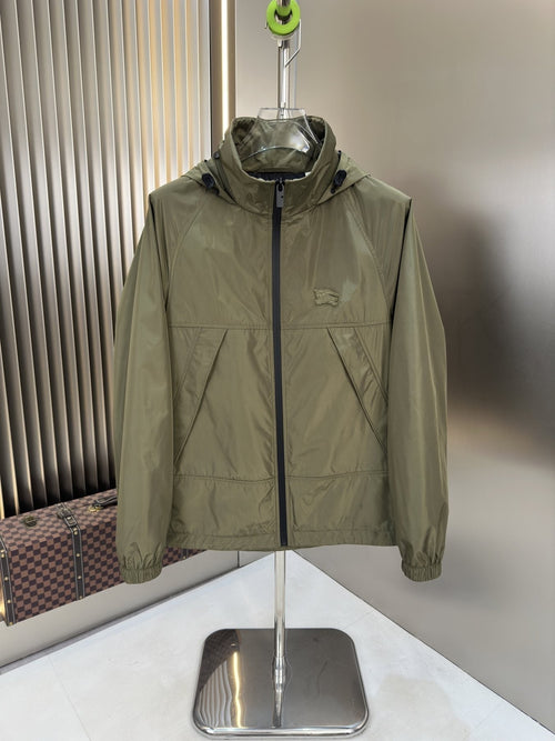 Burberry Hooded Zip-Front Jacket
