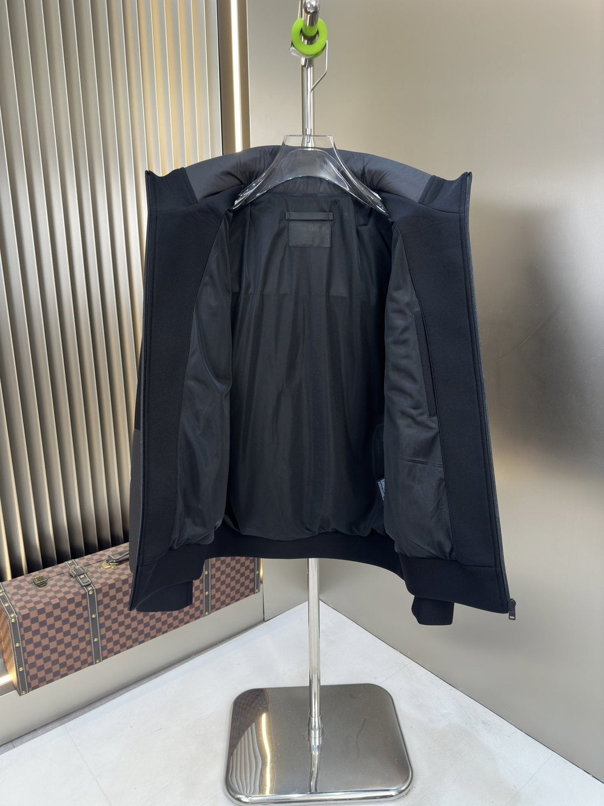 Prada Hooded Contrast-Panel Jacket