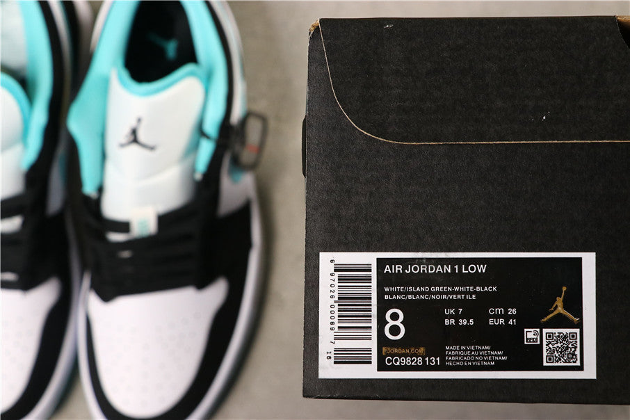 Air Jordan 1 Low White Island Green CQ9828-131 Sneakers