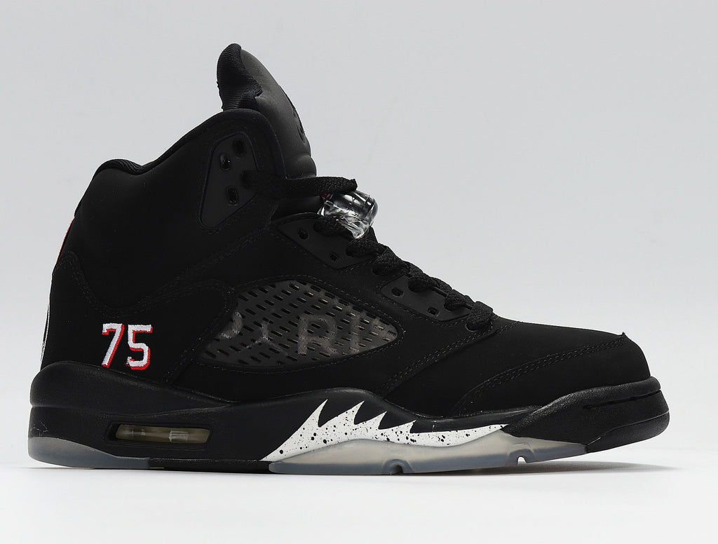 Air Jordan 5 Retro Black Silver High-Top Sneakers AV9175-001