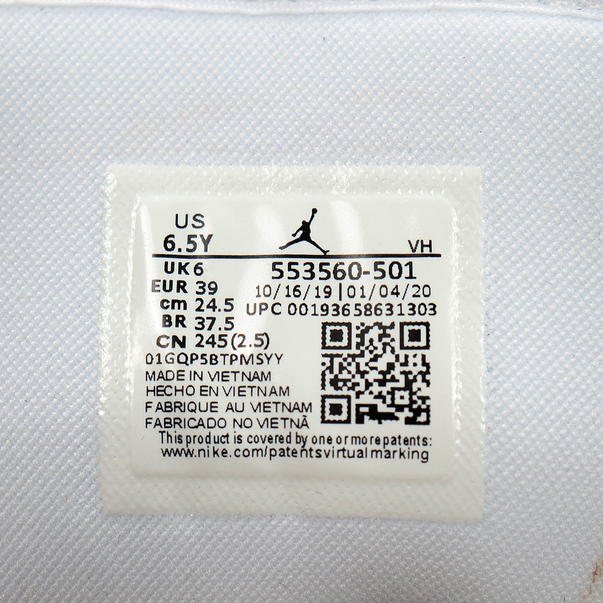 Jordan 1 Low Black Purple White Sneakers 553560-501