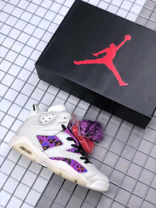 Jordan Air Jordan 6 Quai 54 White Purple Sneakers